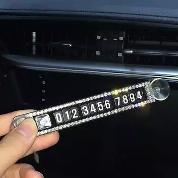 DYS автомагазин горный хрусталь присоска автомобиль временная остановка магнитный номер телефона табличка для парковочной карты
