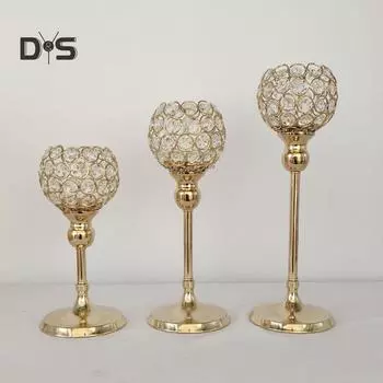 DYS Домашний Декор Полый Подсвечник Подсвечник Настольный Фестиваль Свадебная Вечеринка Орнамент 35cm золотистый