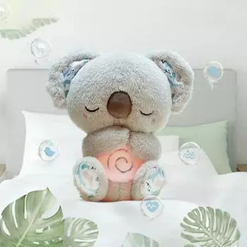 Дышащая коала, малышка для сна и игр, коала, музыкальная мягкая плюшевая игрушка со световым звуком, сенсорные удобные подарки для новорожденных 30CM