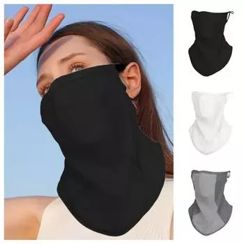 Дышащая маска для лица Ice Silk, сетчатая летняя солнцезащитная маска, шарф для лица Ice Silk, унисекс белый