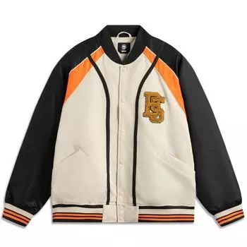 Дышащая универсальная куртка Li Ning с буквенной вставкой и однорядной застежкой на пуговицах Мужская куртка Белая AJDV125-2 XL