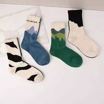 Дышащие хлопковые чулки, модные спортивные носки, новые асимметричные женские чулки для пар