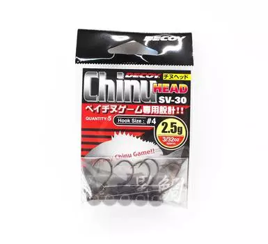 Джиг-головка Decoy SV-30, сверхпрочный крючок с головкой Chinu, размер 4, 3/32 унции (3379)