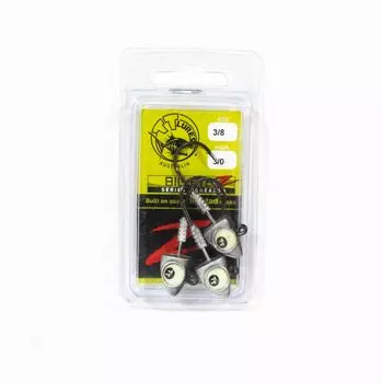 Джиг-головка Tackle Tactics TT Big EyeZ 3/8 унции 3/0 Silver Back Glow EyeZ (5062)