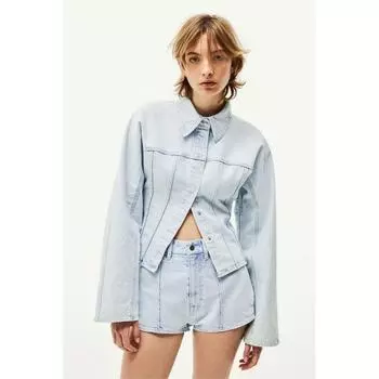 Джинсовые мини-шорты HM Criss Front Светло-голубые