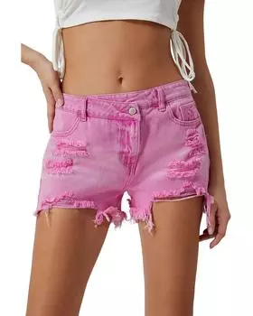 Джинсовые шорты Azura Exchange Crossover Waist 10 US розовый