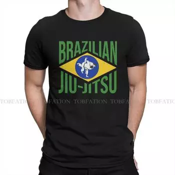 Джиу-джитсу BJJ Футболка для любителей бразильских боевых искусств Классические футболки унисекс с графикой Топы Негабаритная хлопковая футболка с круглым вырезом унисекс