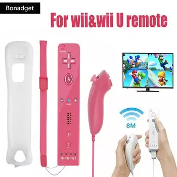 Джойстик 2-в-1 для Nintendo Wii/Wii U, беспроводной пульт дистанционного управления Nunchuk, дополнительный игровой контроллер Motion Plus