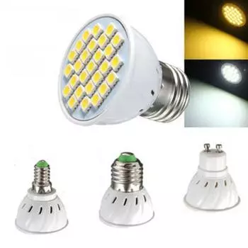 E27/E14/GU10/MR16 5W Светодиодный прожектор 5050 SMD 27 Светодиодный светильник 110/220В