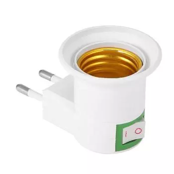 E27 EU Plug Lamp Light Holder Базовая розетка Адаптер конвертера с переключателем управления