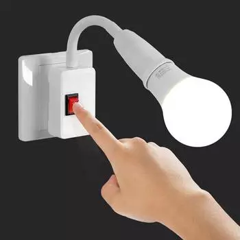 E27 Lamp Socket LED Head Bulb Holder Light Adjustable Flexible Bend With Switch EU US UK Plug Energy Saving LED Table Lamp Base 1PC