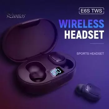 E6S True Wireless Stereo Mini Portable Bluetooth-совместимые беспроводные перезаряжаемые спортивные наушники-вкладыши 5.1 чёрный