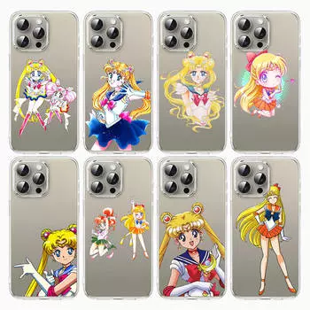 E-43 Милый чехол Sailor Moon для Samsung A04S A05 A14 A06 A51 A15 A16 A12 S20 S21 S24 Ultra A55 A54 OPPO Reno 8 5 A22 A23 A25 A35 A34 A52 A11 Samsung Note 10 Plus кожа буйвола