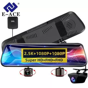 E-ACE Touch 2,5K 2560*1440P Sony задняя камера ночного видения видеорегистратор автомобильный видеорегистратор камера заднего вида 3 камеры автомобильный видеорегистратор
