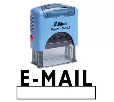 E-MAIL Self Inking Rubber Stamp Office Stationary Custom Shiny Stamp Impression Area 14 mm x 38 mm чёрный