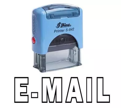 E-MAIL Self Inking Rubber Stamp Office Stationary Custom Shiny Stamp Impression Area 14 mm x 38 mm чёрный