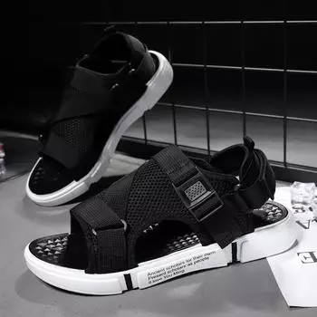 EAEOVCNI Sandals Soft Men Comfortable Non-Slip Men Shoes High Quality Woven Beach Sandals Male Gladiator Sandals Casual Flat Sho 39