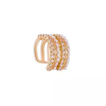 Ear Cuff Zircon Rhinestone Clip Earrings Ear Bone Clip Women Earrings Zircon Ear Clip Korean Style gold-2