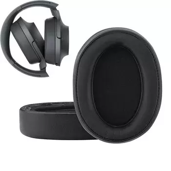 Ear Pads FOR SONY Replacement Headphone Pads Prevents Sound Leakage Nanshitsu High Density Foam RuiMi MDR-100ABN WH-H900N 1 Pair (Black)