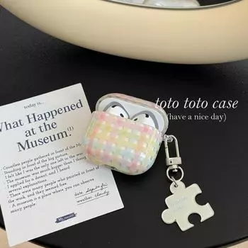 Earphone Sleeves Pro for Apple 3 Generation New Arrival Protective Case Airpods1/2 Generation Bluetooth Earbuds Case Airpods2 Niche Style Pendant Apple Airpods Pro Shell + puzzle pendant