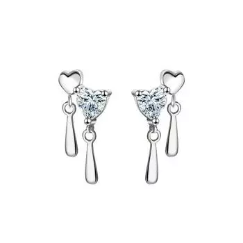 Earrings for Women Two Love Small Sequins Cute Temperament Mini Japanese and Korean Earrings Melt Water Drops