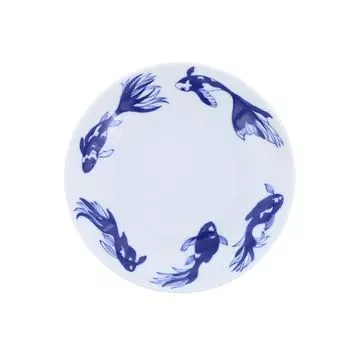 EAST table Средняя тарелка Japan Blue Легкая столовая посуда Goldfish Сделано в Японии Подходит для микроволновой печи Можно мыть в посудомоечной машине 16,5 см 13-029-03