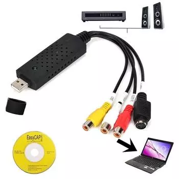 EasyCAPture Высококачественный аудиоадаптер Win 7/8/10 VHS к DVD USB 2.0 Конвертер для ПК Карта видеозахвата