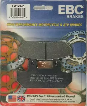 Ebc Fa124-2 1990-2000 Honda Goldwing GL 1500 SE Совместимая передняя тормозная колодка, органическая колодка