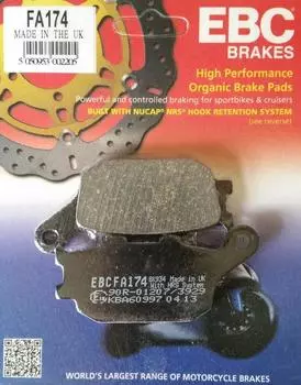 Ebc Fa174 2003-2006 Honda CBR 600 RR Совместимые задние тормозные колодки Органические колодки