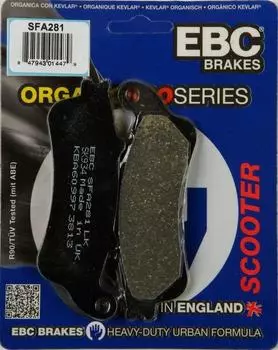Ebc Sfa281 2006-2009 Honda FJS 400 Silverwing Совместимая передняя тормозная колодка, органическая колодка