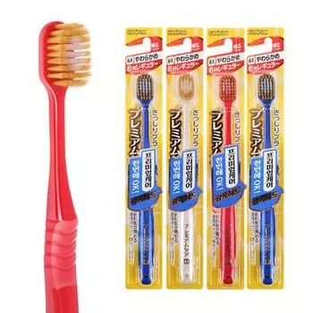 Ebisu Premium Care 6-row wide head toothbrush, 4 fine bristles (color random)