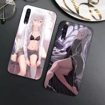 Чехол для телефона Echidna ReZero для Samung A32 A51 A52 NOTE 10 20 S10 S20 S21 S22 Pro Ultra Black PC Glass Phone Cover Samsung S22