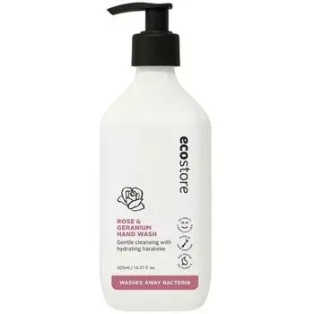 ecostore Hand Wash Pump [Rose & Geranium] 425mL Hand Soap Liquid Soap Plant-derived Skin-friendly