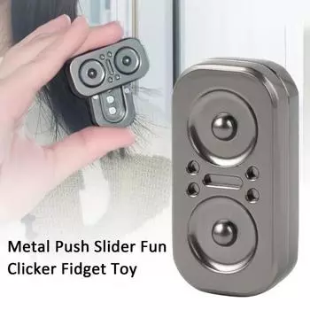 EDC Fidget Push Монеты карманного размера Магнитные кошачьи глаза Тактильная карта Креативный сенсорный металлический слайдер для снятия стресса Веселый слайдер серебряный