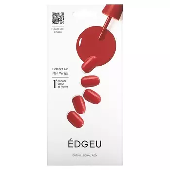 Edgeu, идеальное гелевое покрытие для ногтей, ENF 511 сигнальный красный, набор из 19 предметов