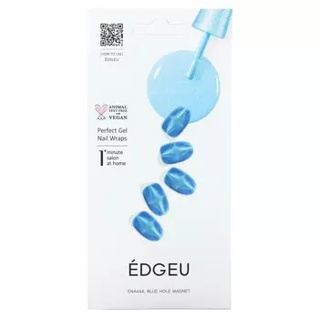 Edgeu, идеальные гелевые накладки на ногти, магнит ENA 444 Blue Hole, набор из 19 шт.