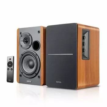 Edifier R1280Ts Активная полочная акустическая система Выходной сигнал сабвуфера Усилитель Номинальная выходная мощность драйвера Двойная ручка RCA Управление или дистанционное управление Порт МДФ с текстурой под дерево, встроенный