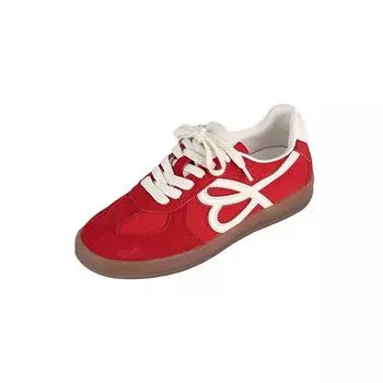 Edition~ Summer new leather retro round head lace-up light board shoes women 35