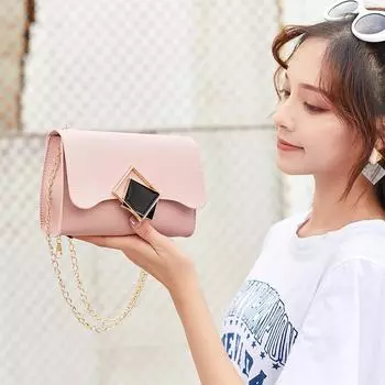 Сумка-тоут Trend Square Buckle с цепочкой на плечо 2024 года, новая женская сумка через плечо для мобильного телефона