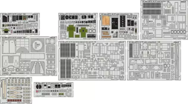 Eduard Big Ed Normal Nose Equipment Part 1 Parts Set Plastic Model Parts EDUBIG49426 1/48 B-17F (for Eduard)