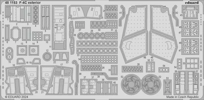 Eduard exterior parts plastic model parts EDU481153 1/48 F-4C photo-etched (for Academy)