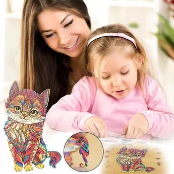 Educational Wooden Puzzle Unique Shaped Gifts For Adults And Children
