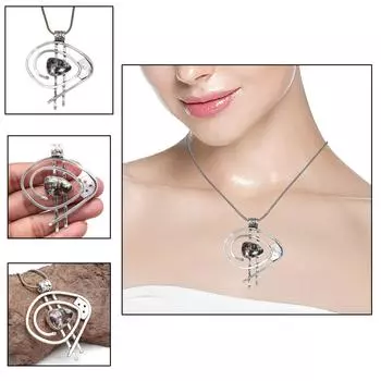 Edulite Gemstone Unisex Women s Gift For Her Silver Jewelry Pendant 2.25