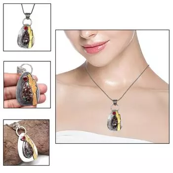 Edulite Gemstone Unisex Women s Gift For Her Silver Jewelry Pendant 2.5