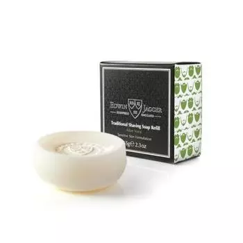 Edwin Jagger SSAV Aloe Vera 99.9 Натуральное традиционное мыло для бритья, сменный блок 2,3 унции, алоэ вера