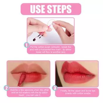 EELHOE 20Pcs/Box Cotton Swab Lip Glaze Moisturizing Long-lasting Non-stick Cup Portable Lips Makeup розы красного