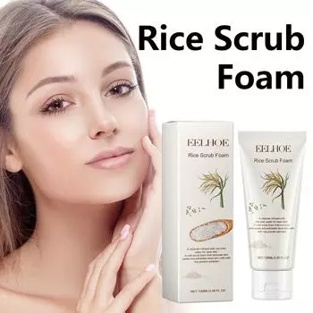 EELHOE Rice Scrub Foam 3.38oz - Крем-эксфолиант для всех типов кожи, без спирта, обогащенный гиалуроновой кислотой 100ml