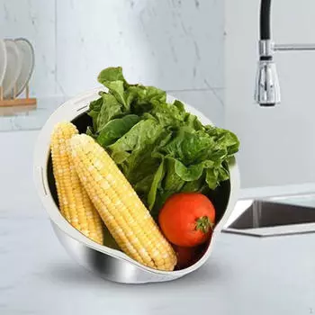 Эффективная чаша для мытья риса для использования на домашней кухне серебряный