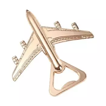 Effortless Cute Airplane Shaped Creative Can Opener Bottle Opener Beer Screwdriver Kitchen Tool золотой