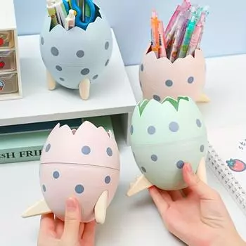 Egg Shape Pencil Case Creative Stationery Storage Box Portable Pen Holder Kids Boys Girls зелёный